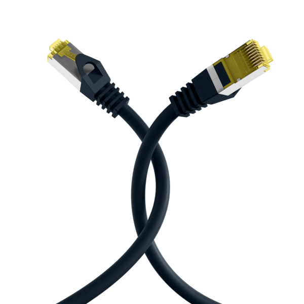 RJ45 Patchkabel Cat.6A S/FTP LSZH -- Cat.7 Rohkabel schwarz 25m