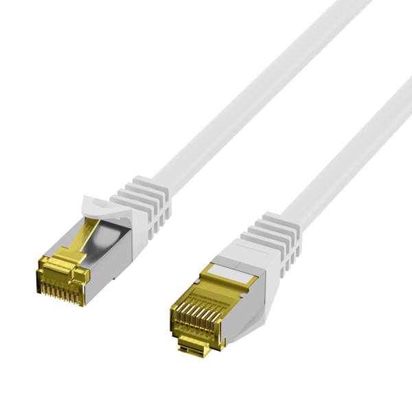 RJ45 Patchkabel Cat.6A S/FTP LSZH -- Cat.7 Rohkabel weiß 10m