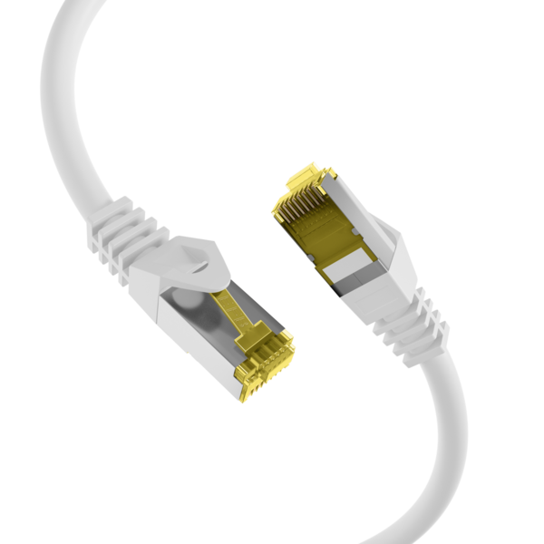 RJ45 Patchkabel Cat.6A S/FTP LSZH -- Cat.7 Rohkabel weiß 1m