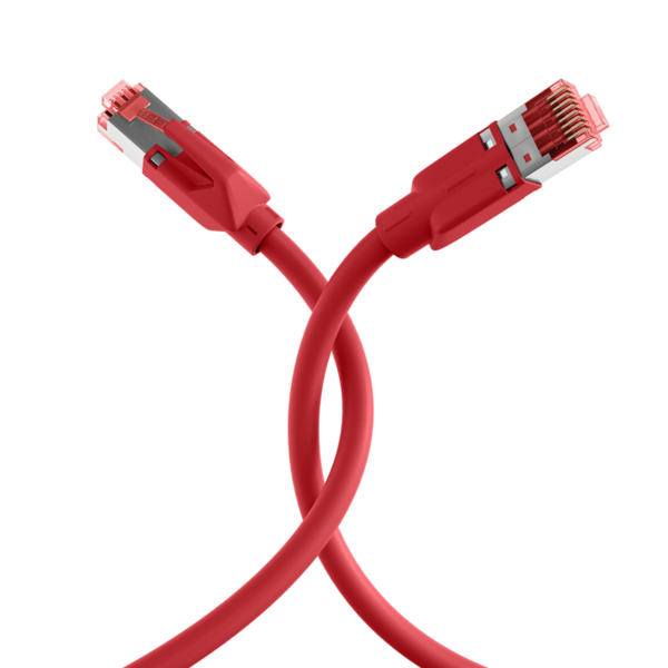 RJ45 Patchkabel Cat.6A S/FTP LSZH  -- Dätwyler 7702 TM21 rot 1m