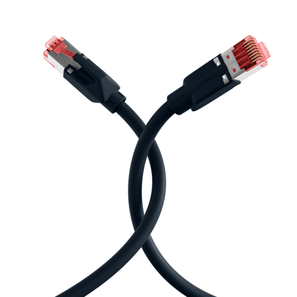 RJ45 Patchkabel Cat.6A S/FTP LSZH  -- Dätwyler 7702 TM21 schwarz 2m
