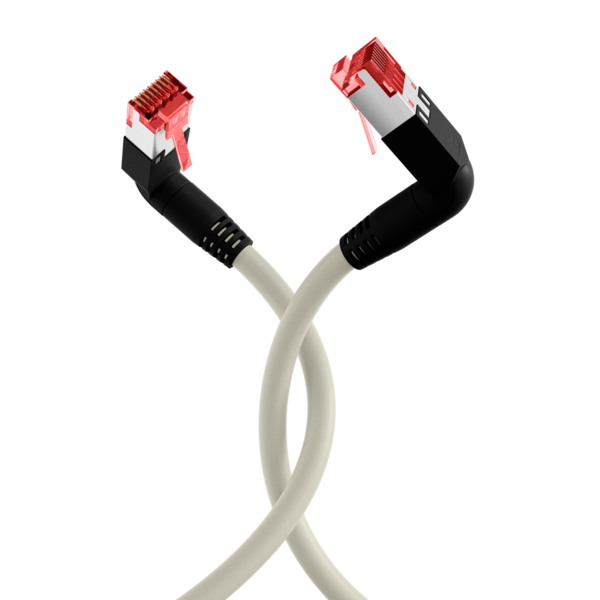 RJ45 Patchkabel Cat.6A S/FTP LSZH -- Draka UC900 TM21 2x90° grau 2m