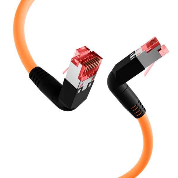 RJ45 Patchkabel Cat.6A S/FTP LSZH -- Draka UC900 TM21 2x90° orange 1m