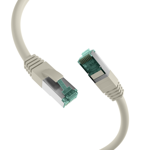 RJ45 Patchkabel Cat.6A S/FTP LSZH -- grau 0,15m