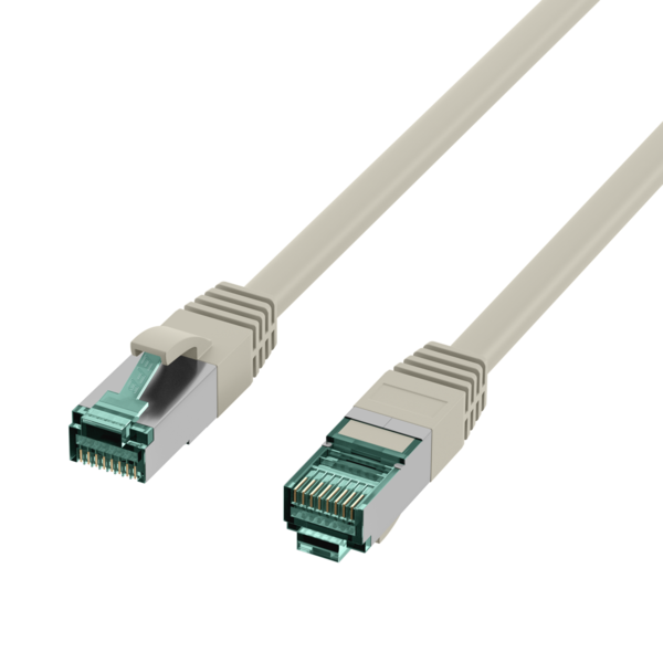 RJ45 Patchkabel Cat.6A S/FTP LSZH -- grau 0,15m
