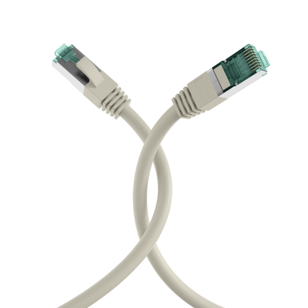RJ45 Patchkabel Cat.6A S/FTP LSZH -- grau 0,15m