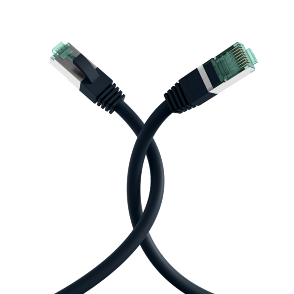 RJ45 Patchkabel Cat.6A S/FTP LSZH -- schwarz 0,5m