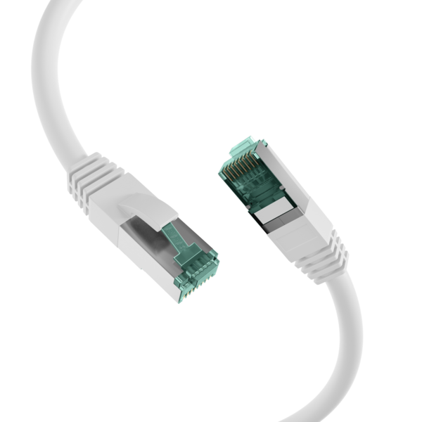 RJ45 Patchkabel Cat.6A S/FTP LSZH -- weiß 0,25m