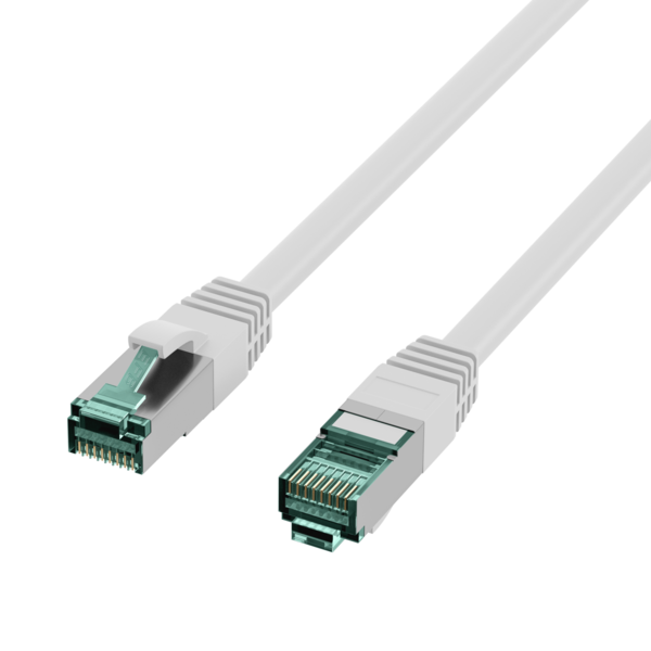 RJ45 Patchkabel Cat.6A S/FTP LSZH -- weiß 0,25m