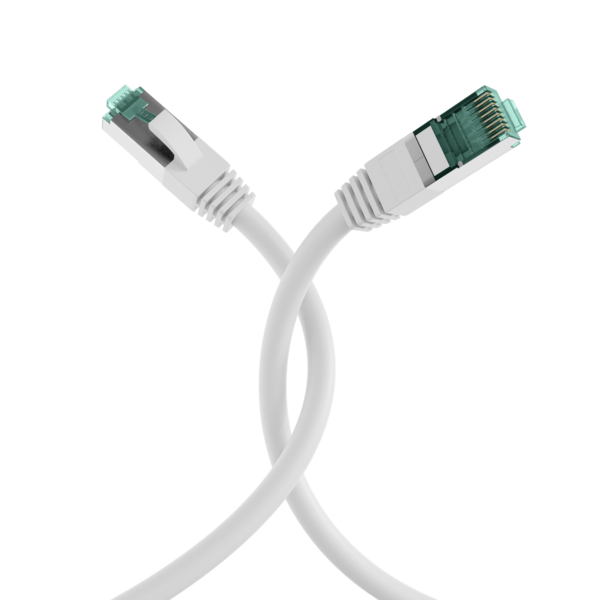 RJ45 Patchkabel Cat.6A S/FTP LSZH -- weiß 0,25m