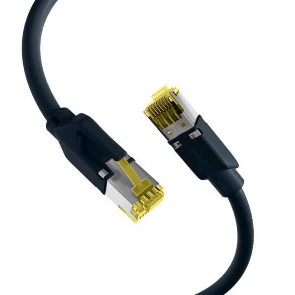 RJ45 Patchkabel Cat.6A S/FTP PUR -- Cat.7 Rohkabel TM31 schwarz 15m