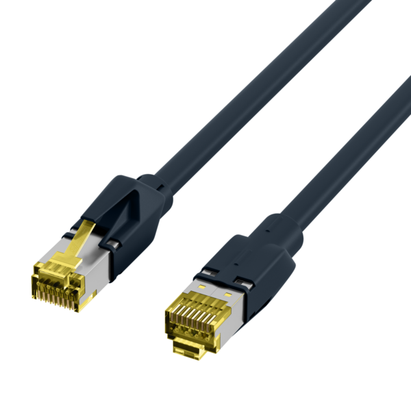 RJ45 Patchkabel Cat.6A S/FTP PUR -- Cat.7 Rohkabel TM31 schwarz 15m