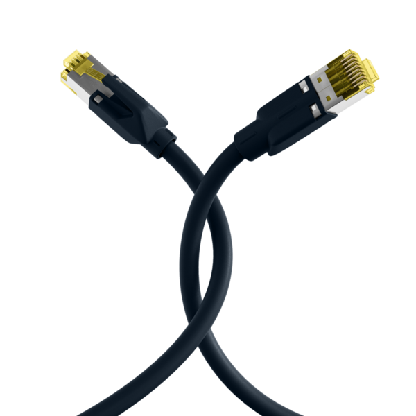 RJ45 Patchkabel Cat.6A S/FTP PUR -- Cat.7 Rohkabel TM31 schwarz 3m
