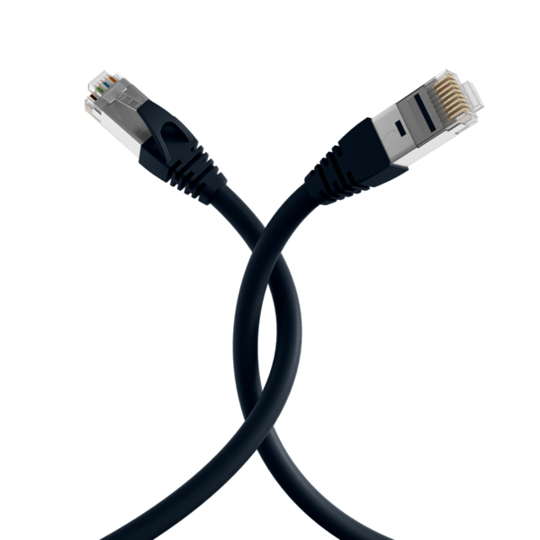 RJ45 Patchkabel Cat.6A S/FTP TPE, 6KV -- schwarz 10m