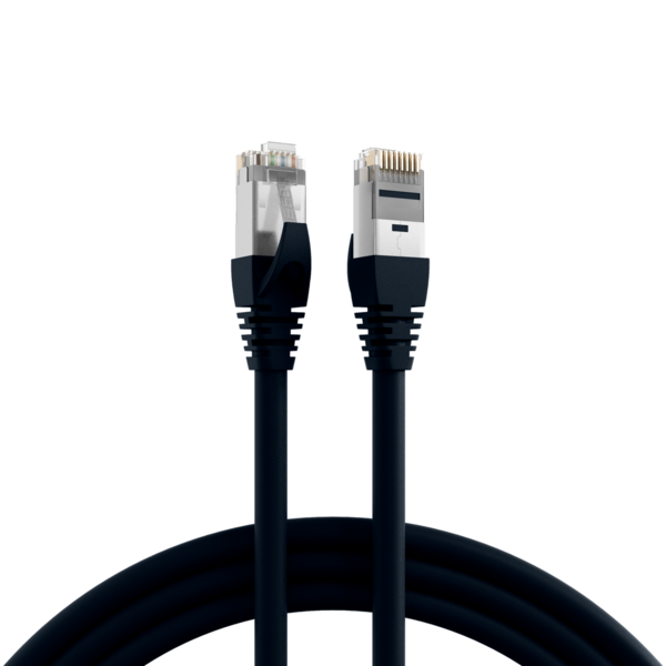 RJ45 Patchkabel Cat.6A S/FTP TPE, 6KV -- schwarz 2m