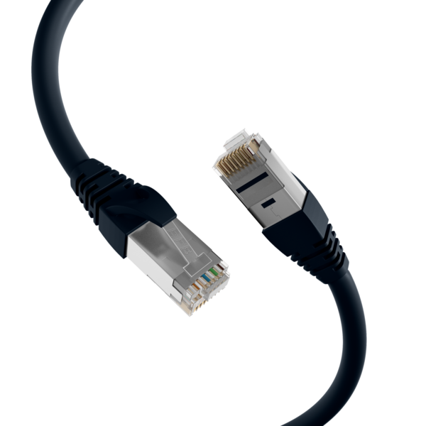 RJ45 Patchkabel Cat.6A S/FTP TPE, 6KV -- schwarz 7,5m