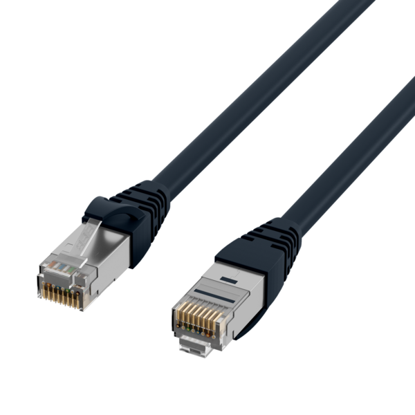RJ45 Patchkabel Cat.6A S/FTP TPE, 6KV -- schwarz 7,5m