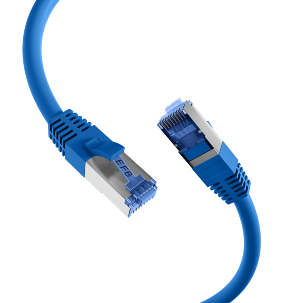 RJ45 Patchkabel Cat.6A S/FTP TPE -- Cat.7 Rohkabel superflex blau 0,5m