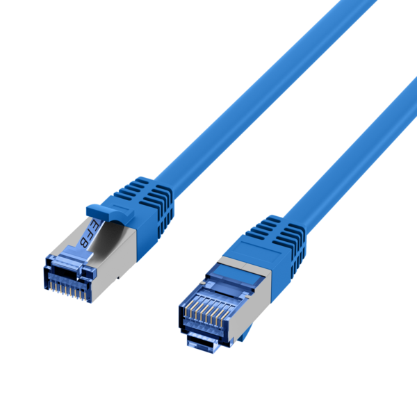 RJ45 Patchkabel Cat.6A S/FTP TPE -- Cat.7 Rohkabel superflex blau 0,5m