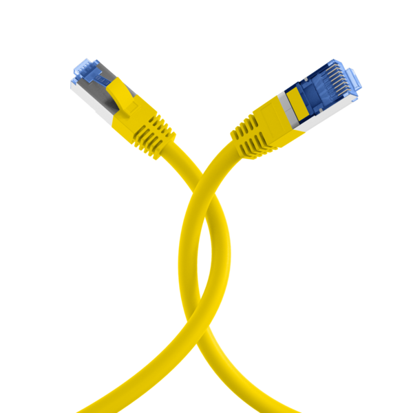 RJ45 Patchkabel Cat.6A S/FTP TPE -- Cat.7 Rohkabel superflex gelb 10m
