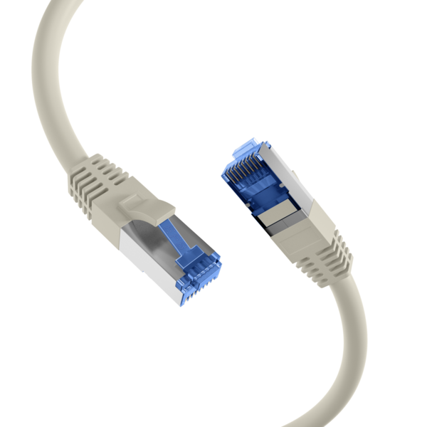 RJ45 Patchkabel Cat.6A S/FTP TPE -- Cat.7 Rohkabel superflex grau 0,25m
