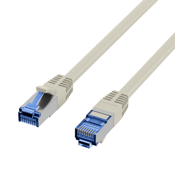 RJ45 Patchkabel Cat.6A S/FTP TPE -- Cat.7 Rohkabel superflex grau 0,25m