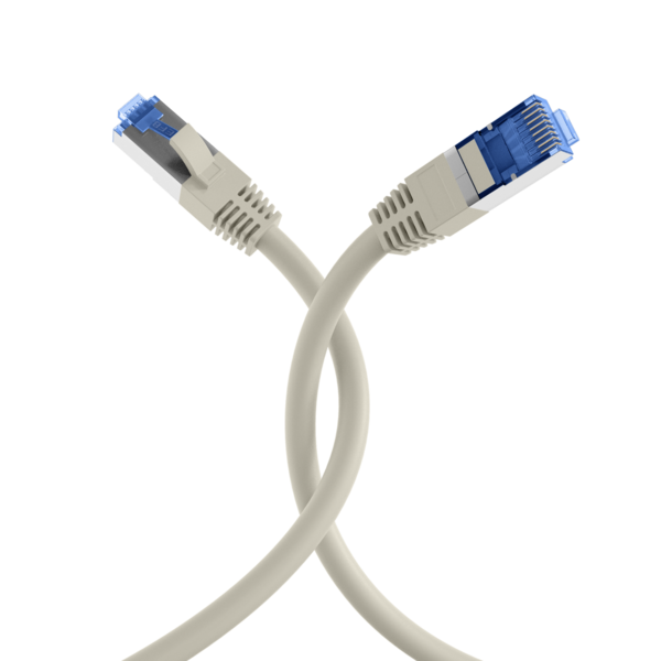 RJ45 Patchkabel Cat.6A S/FTP TPE -- Cat.7 Rohkabel superflex grau 0,25m
