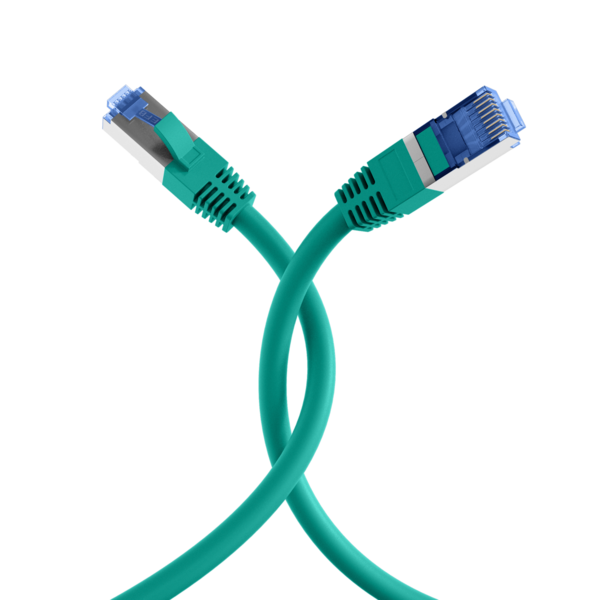 RJ45 Patchkabel Cat.6A S/FTP TPE -- Cat.7 Rohkabel superflex grün 0,5m