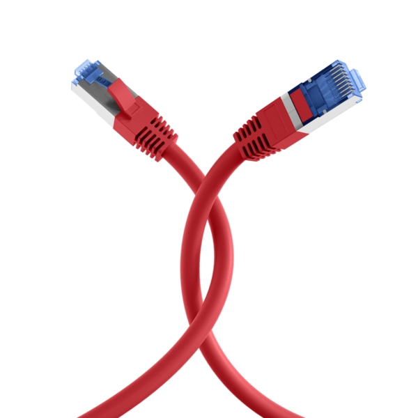 RJ45 Patchkabel Cat.6A S/FTP TPE -- Cat.7 Rohkabel superflex rot 2m