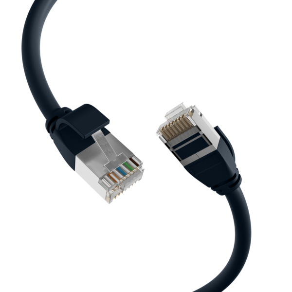 RJ45 Patchkabel Cat.6A U/FTP TPE -- 4mm ultraflex schwarz 5m