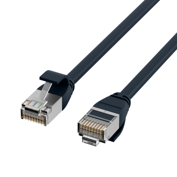 RJ45 Patchkabel Cat.6A U/FTP TPE -- 4mm ultraflex schwarz 5m
