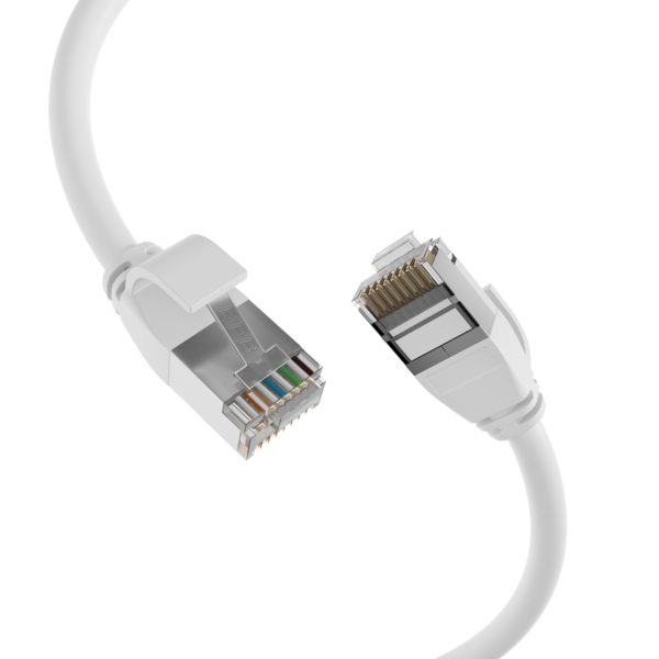 RJ45 Patchkabel Cat.6A U/FTP TPE -- 4mm ultraflex weiß 1,5m