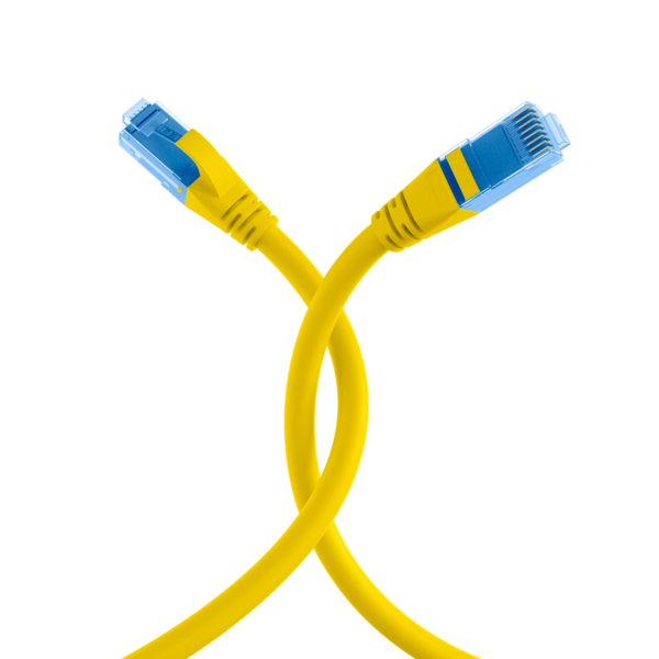 RJ45 Patchkabel Cat.6A U/UTP LSZH, Premium 500MHz gelb 15m