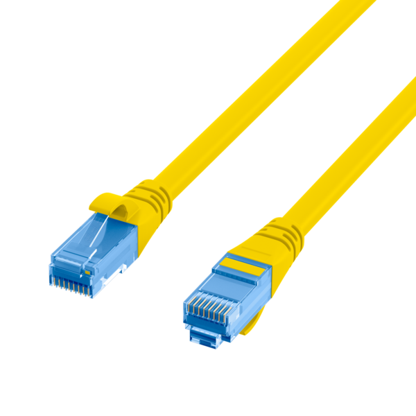 RJ45 Patchkabel Cat.6A U/UTP LSZH, Premium 500MHz gelb 5m