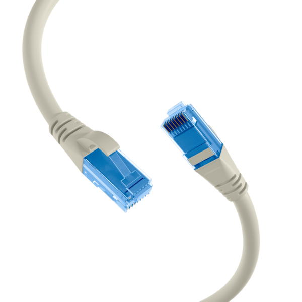 RJ45 Patchkabel Cat.6A U/UTP LSZH -- Premium 500MHz grau 0,15m
