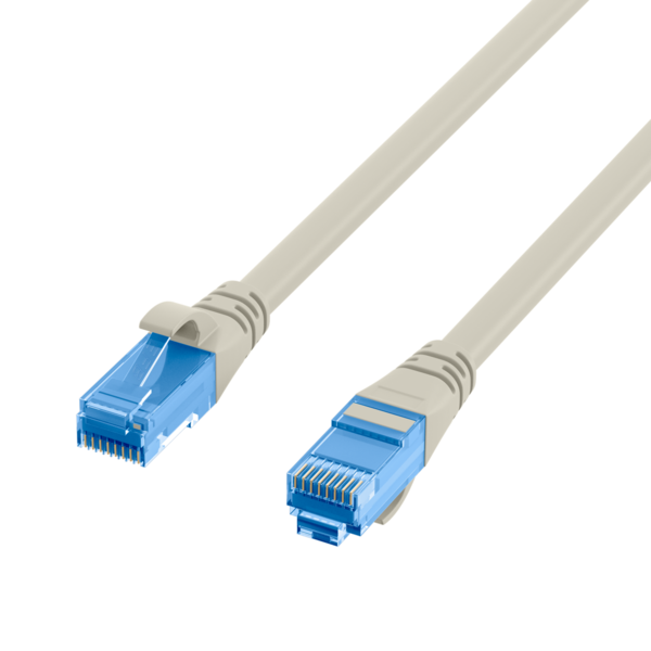 RJ45 Patchkabel Cat.6A U/UTP LSZH -- Premium 500MHz grau 0,15m