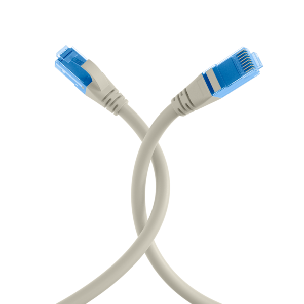 RJ45 Patchkabel Cat.6A U/UTP LSZH -- Premium 500MHz grau 0,15m