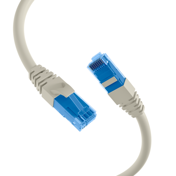 RJ45 Patchkabel Cat.6A U/UTP LSZH, Premium 500MHz grau 10m