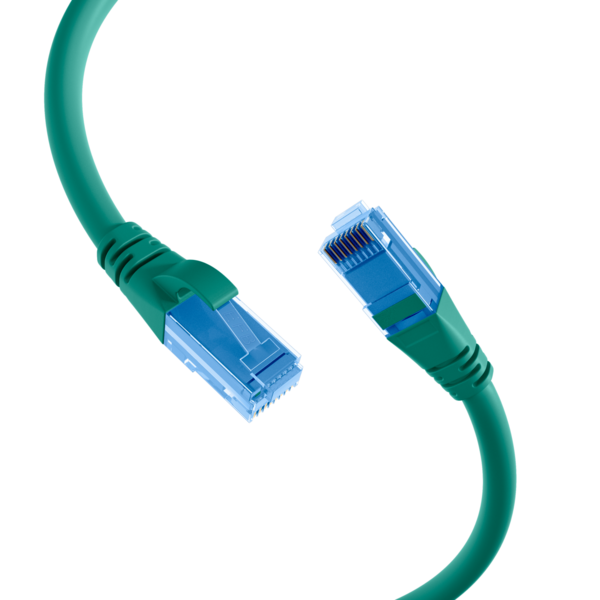 RJ45 Patchkabel Cat.6A U/UTP LSZH, Premium 500MHz grün 0,5m