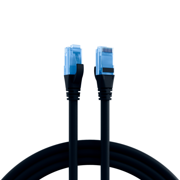 RJ45 Patchkabel Cat.6A U/UTP LSZH, Premium 500MHz schwarz 1,5m