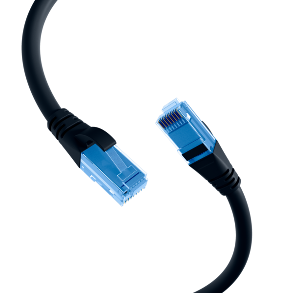 RJ45 Patchkabel Cat.6A U/UTP LSZH, Premium 500MHz schwarz 5m