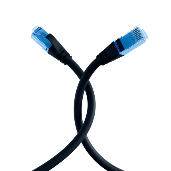 RJ45 Patchkabel Cat.6A U/UTP LSZH, Premium 500MHz schwarz 7,5m