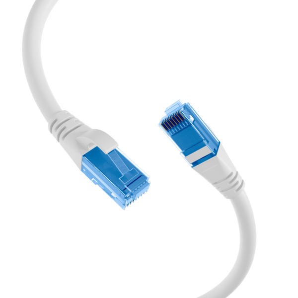 RJ45 Patchkabel Cat.6A U/UTP LSZH -- Premium 500MHz weiß 0,15m