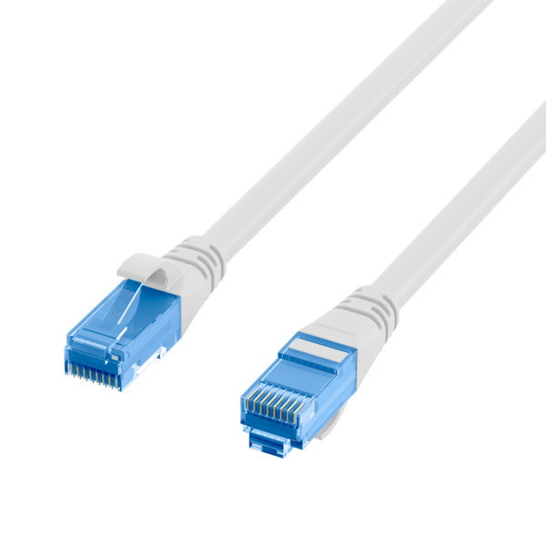 RJ45 Patchkabel Cat.6A U/UTP LSZH -- Premium 500MHz weiß 0,15m