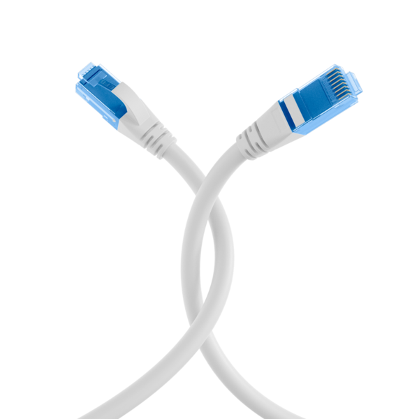 RJ45 Patchkabel Cat.6A U/UTP LSZH -- Premium 500MHz weiß 0,15m