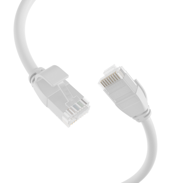 RJ45 Patchkabel Cat.6A U/UTP TPE -- 3,6mm ultraflex weiß 0,15m