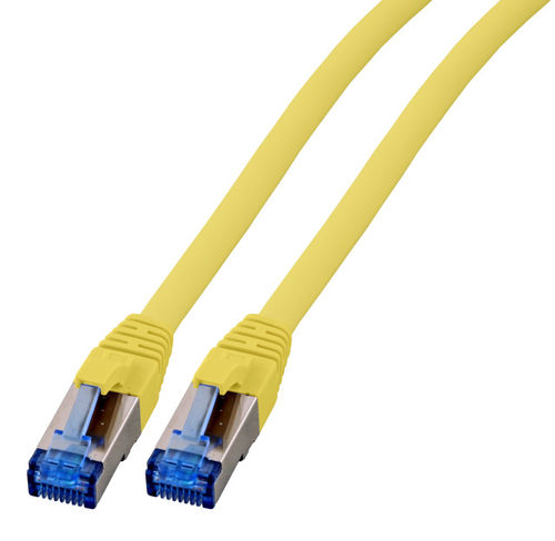 RJ45 Patchkabel S/FTP, Cat.6A, Cat.7 Rohkabel TPE superflex, 0,15m, gelb RJ45 Patchkabel S/FTP, Cat.6A, Cat.7 Rohkabel TPE superflex, 0,15m, gelb