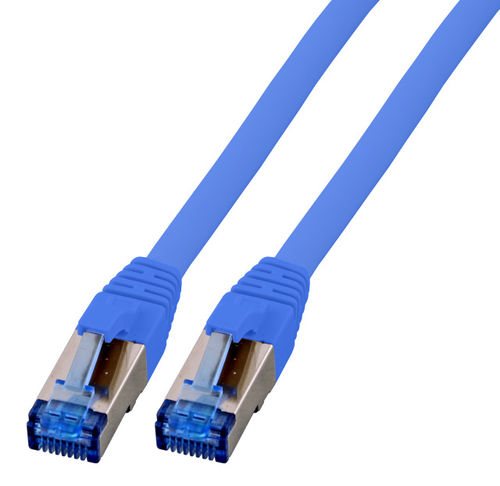 RJ45 Patchkabel S/FTP, Cat.6A, Cat.7 Rohkabel TPE superflex, 0,5m, blau RJ45 Patchkabel S/FTP, Cat.6A, Cat.7 Rohkabel TPE superflex, 0,5m, blau