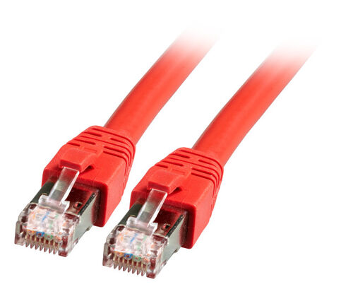 RJ45 Patchkabel S/FTP, Cat.8.1, BC, LSZH, 2m, rot RJ45 Patchkabel S/FTP, Cat.8.1, BC, LSZH, 2m, rot