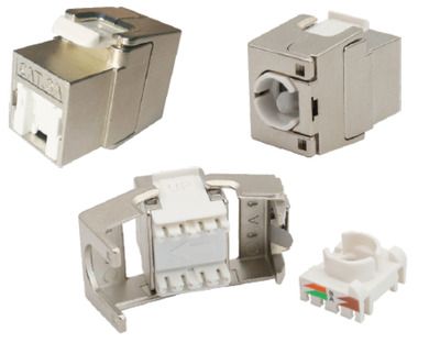 RJ45 Shortbody Keystone STP, Cat.6A 500MHz mit integriertem Shutter RJ45 Shortbody Keystone STP, Cat.6A 500MHz mit integriertem Shutter